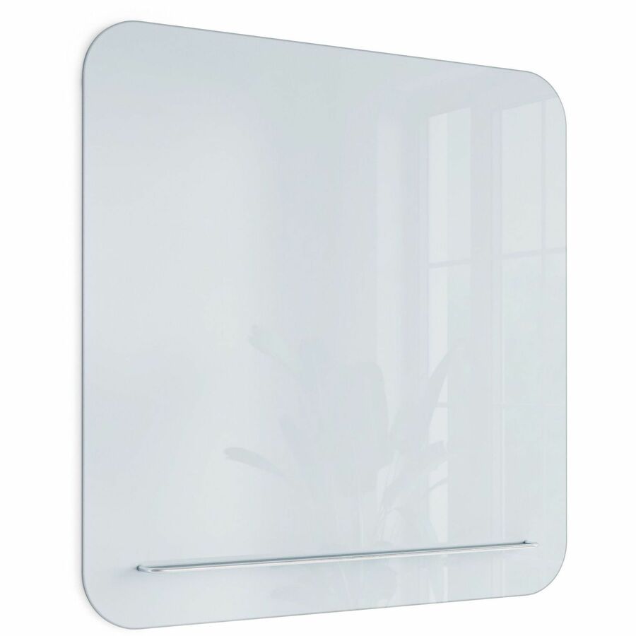 U Brands Magnetic White Glass Dry-Erase Board, 35" X 35" - 35" (3 ft) Width x 35" (3 ft) Height - White Tempered Glass Surface - Square - Horizontal/Vertical - 1 Each