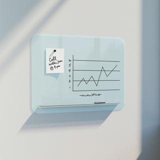 U Brands Magnetic White Glass Dry-Erase Board, 47" X 35" - 47" (4 ft) Width x 35" (3 ft) Height - White Tempered Glass Surface - Rectangle - Horizontal/Vertical - 1 Each