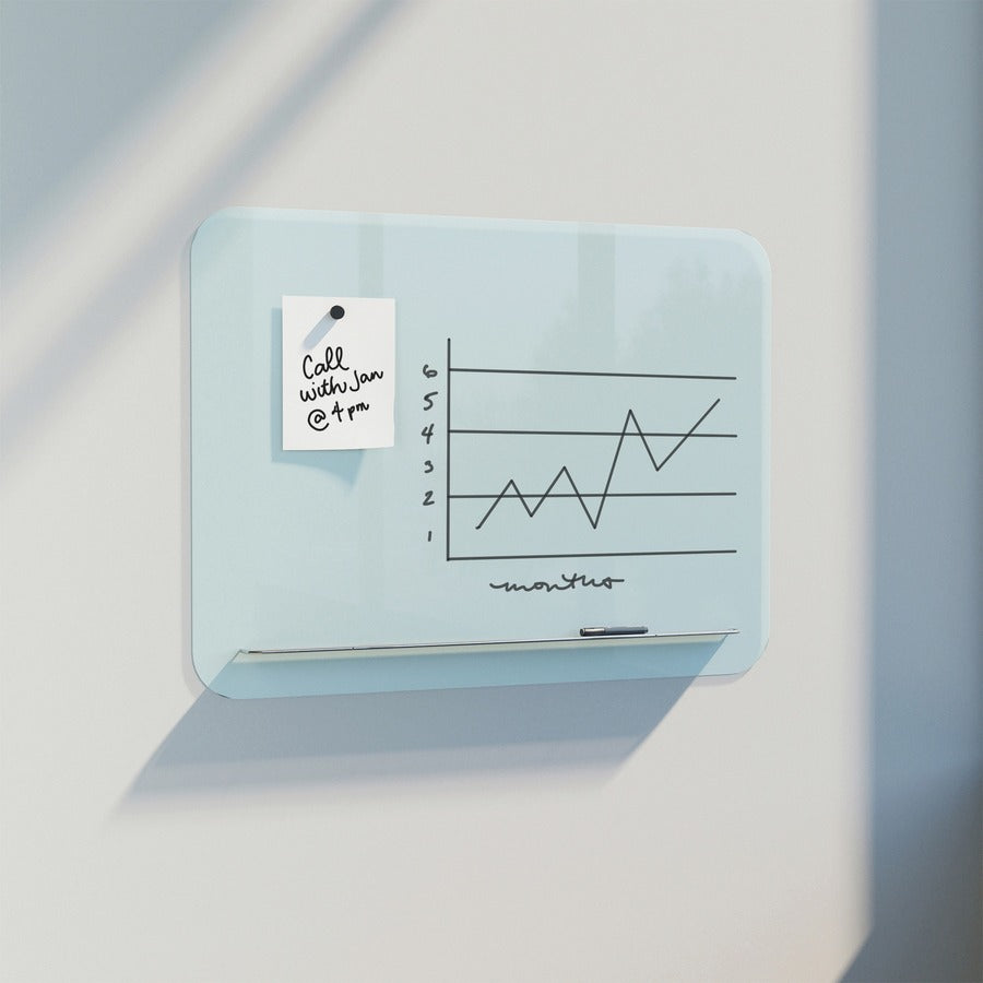U Brands Magnetic White Glass Dry-Erase Board, 47" X 35" - 47" (4 ft) Width x 35" (3 ft) Height - White Tempered Glass Surface - Rectangle - Horizontal/Vertical - 1 Each