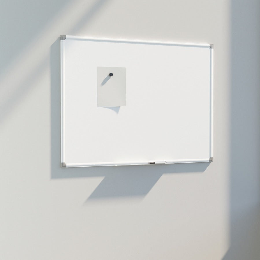 U Brands White Aluminum Framed Magnetic Porcelain Steel Board, 48" X 36" - 48" (4 ft) Width x 36" (3 ft) Height - White Porcelain Steel Surface - White Aluminum Frame - Rectangle - Horizontal/Vertical - 1