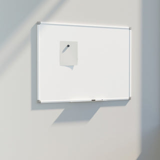 U Brands White Aluminum Framed Magnetic Porcelain Steel Board, 48" X 36" - 48" (4 ft) Width x 36" (3 ft) Height - White Porcelain Steel Surface - White Aluminum Frame - Rectangle - Horizontal/Vertical - 1