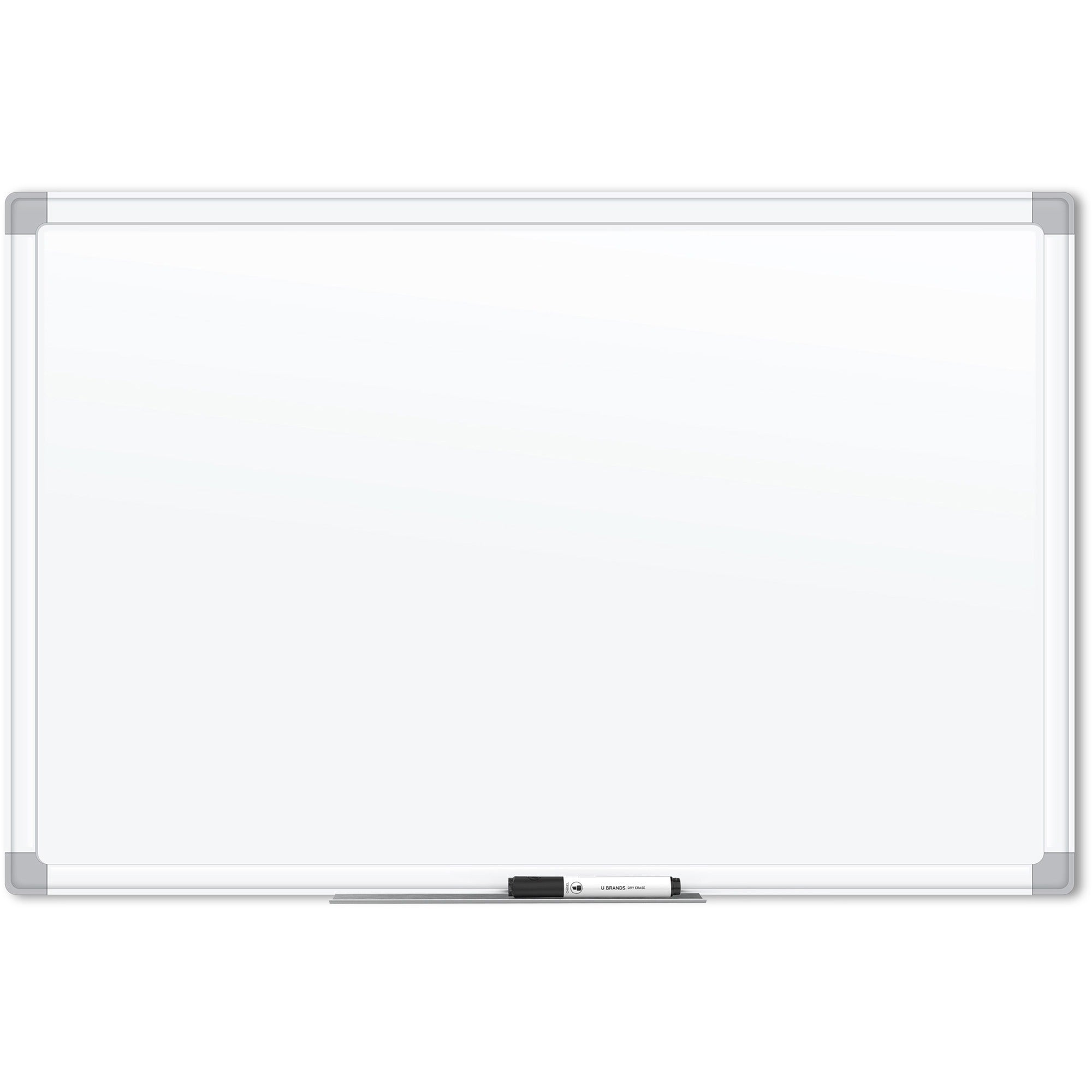 u-brands-white-aluminum-framed-magnetic-porcelain-steel-board-48-x-36-48-4-ft-width-x-36-3-ft-height-white-porcelain-steel-surface-white-aluminum-frame-rectangle-horizontal-vertical-1_ubr4900u0001 - 1