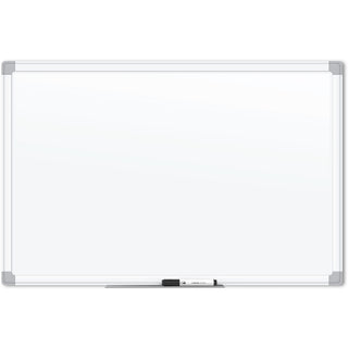 U Brands White Aluminum Framed Magnetic Porcelain Steel Board, 48" X 36" - 48" (4 ft) Width x 36" (3 ft) Height - White Porcelain Steel Surface - White Aluminum Frame - Rectangle - Horizontal/Vertical - 1