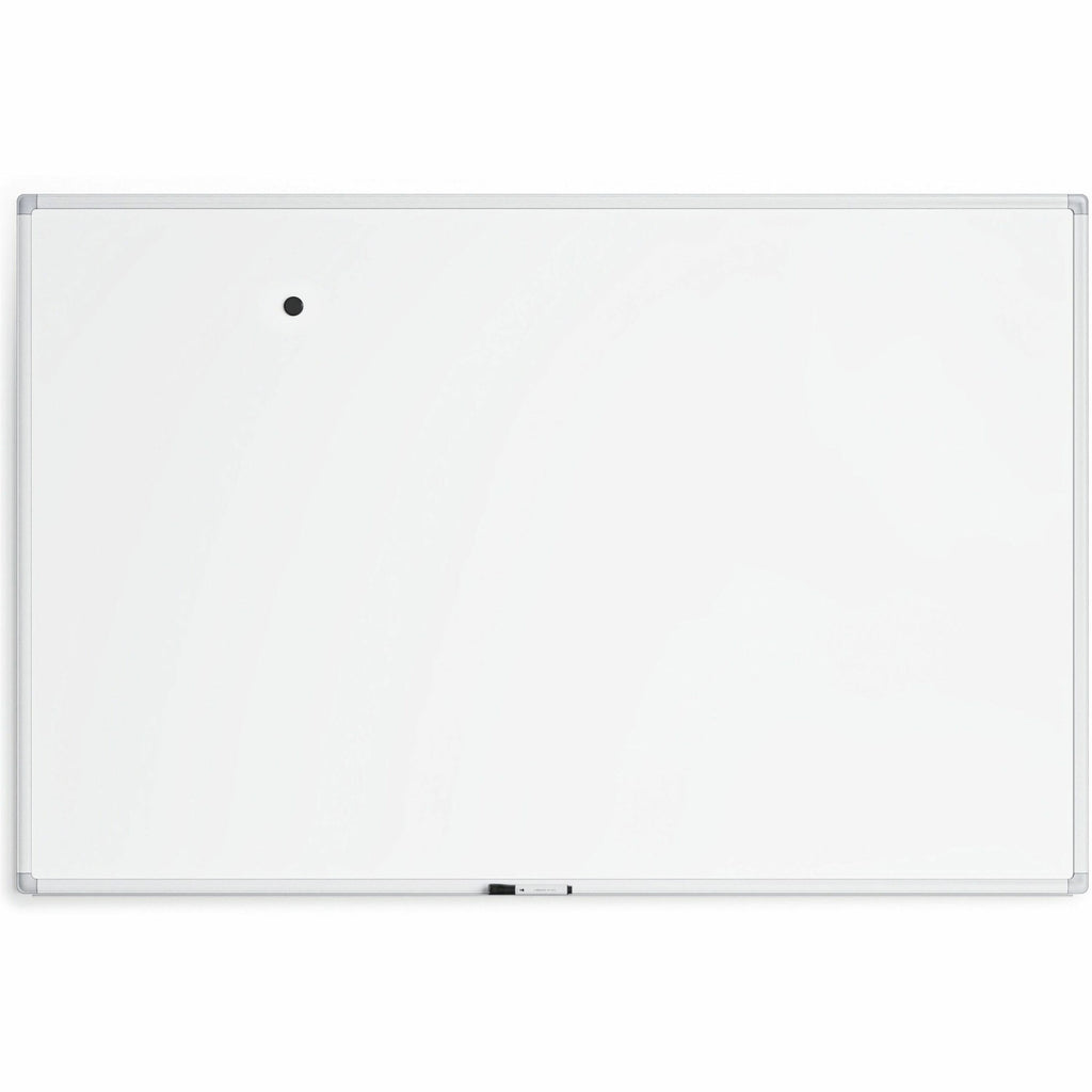 U Brands White Aluminum Framed Magnetic Porcelain Steel Board, 72" X 47" - 72" (6 ft) Width x 47" (4 ft) Height - White Porcelain Steel Surface - White Aluminum Frame - Rectangle - Horizontal/Vertical - 1