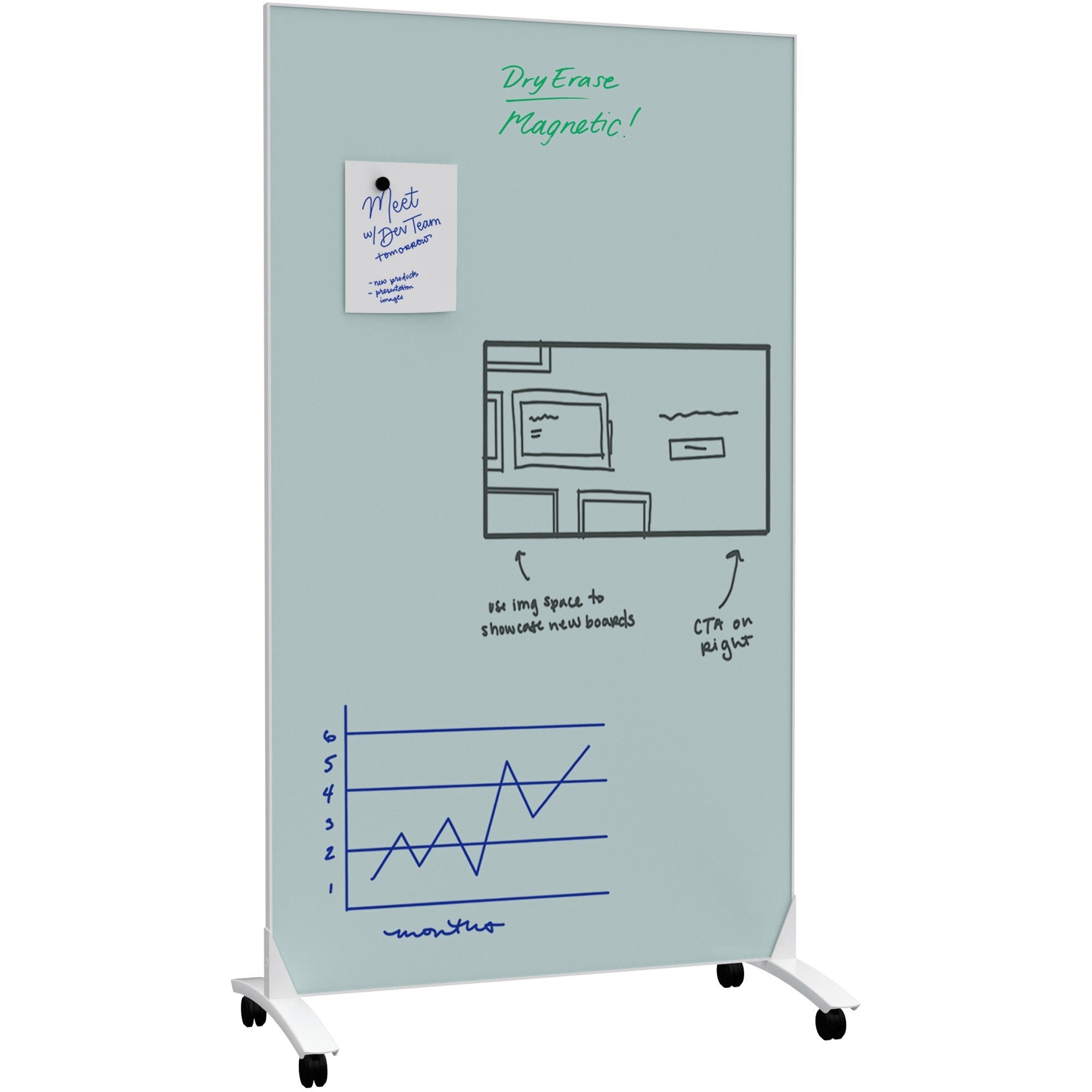 u-brands-double-sided-magnetic-glass-dry-erase-mobile-floor-easel-72-x-42-tempered-glass-rectangle-vertical-floor-standing-assembly-required-1-each_ubr4777u0001 - 1