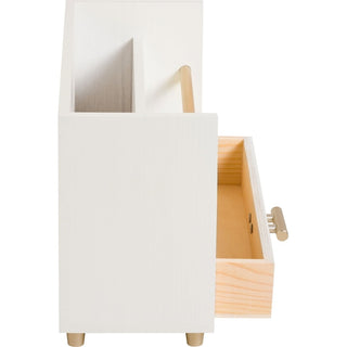 Juliet Desk Organizer, 3 Compartments, 1 Drawer, 9.5" x 4.2" x 4.9", White/Gold, Wood/Metal