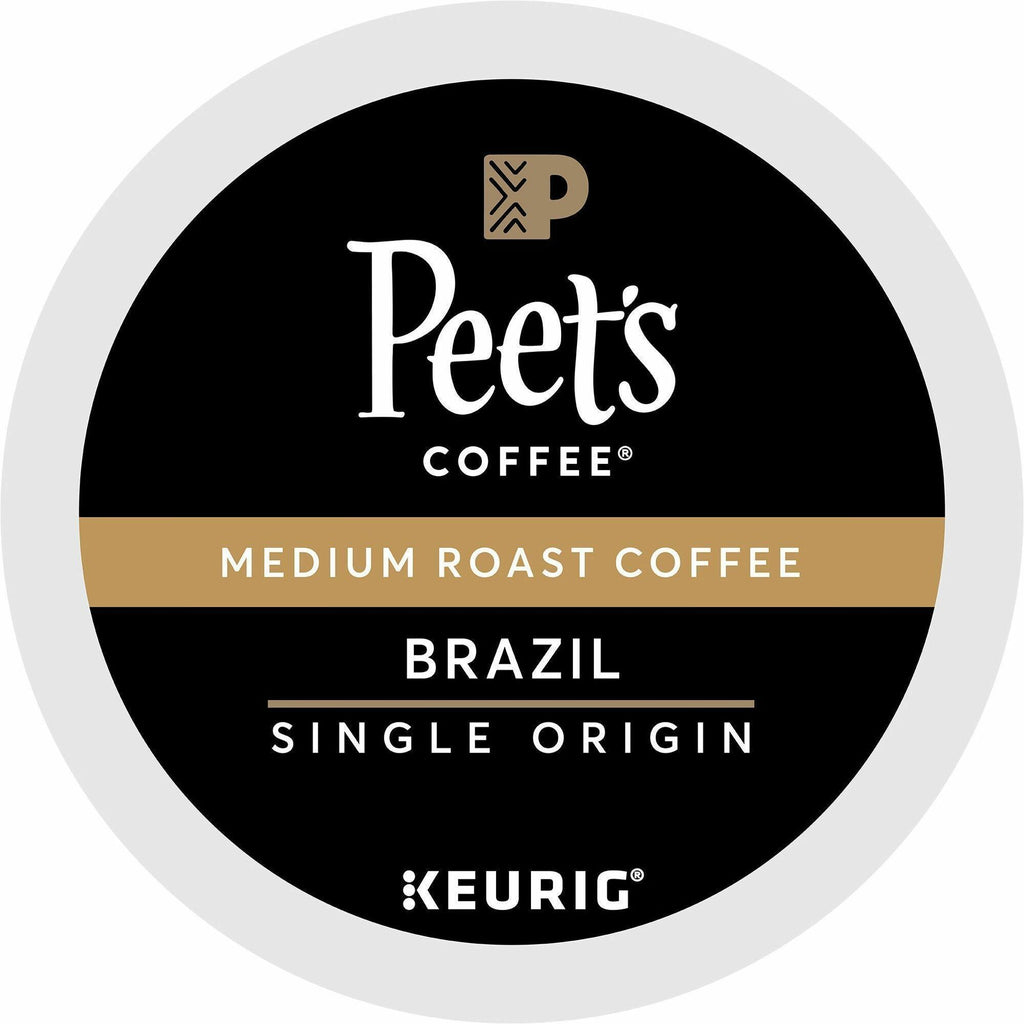 Peet's Coffee K-Cup Brazil Coffee - Compatible with Keurig Brewer - Medium - 22 / Box