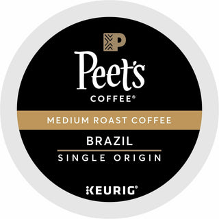 Peet's Coffee K-Cup Brazil Coffee - Compatible with Keurig Brewer - Medium - 22 / Box