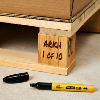 MARKS A LOT UltraDuty Permanent Markers, Medium Chisel Tip, Black, 12/Box