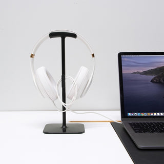 Bluelounge Posto 2.0 Headphone Stand - 10" Height x 4" Width - Desktop, Desk - Aircraft Aluminum, Plastic - Black - 3