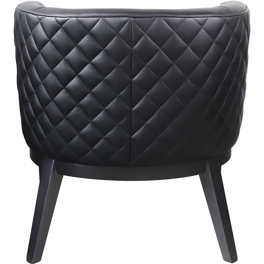Boss Ava Accent Chair - Black Plush Seat - Black Back - Four-legged Base - 1 Each