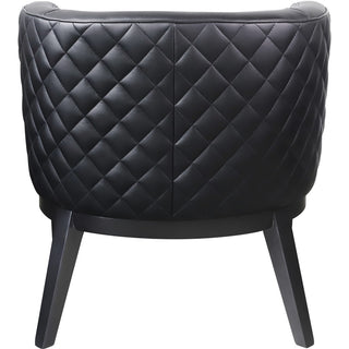 Boss Ava Accent Chair - Black Plush Seat - Black Back - Four-legged Base - 1 Each