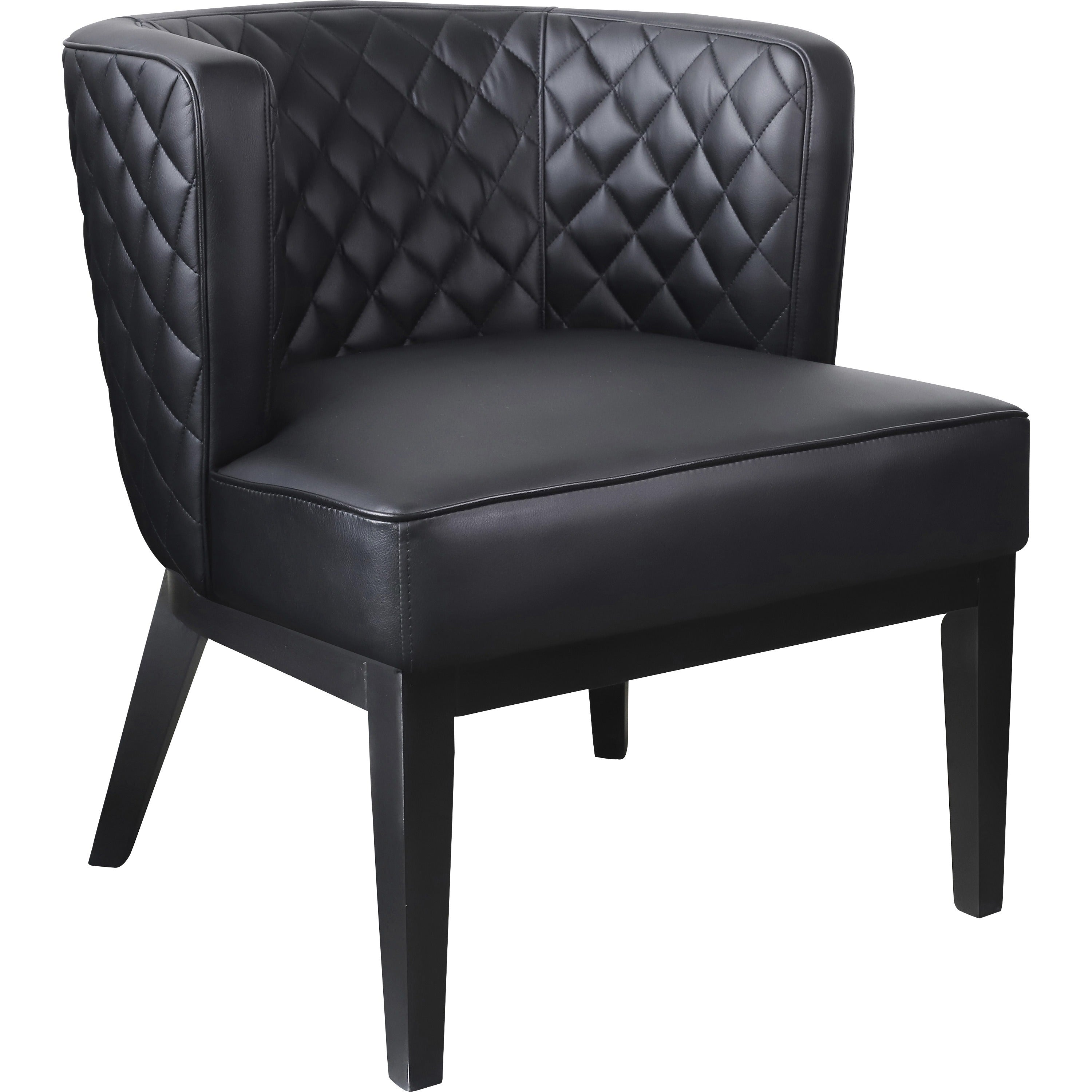 Boss Ava Accent Chair - Black Plush Seat - Black Back - Four-legged Base - 1 Each - 1