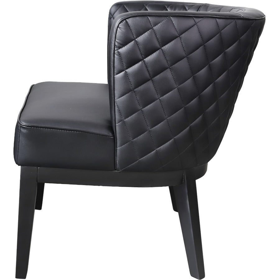 Boss Ava Accent Chair - Black Plush Seat - Black Back - Four-legged Base - 1 Each