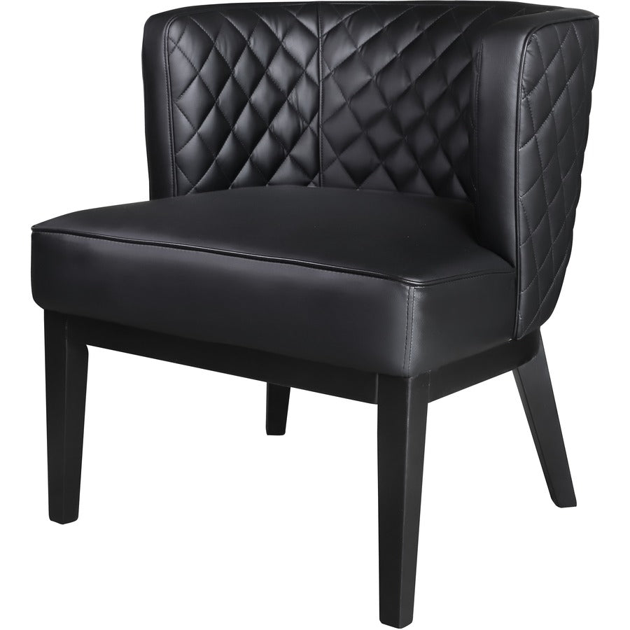 Boss Ava Accent Chair - Black Plush Seat - Black Back - Four-legged Base - 1 Each - 7