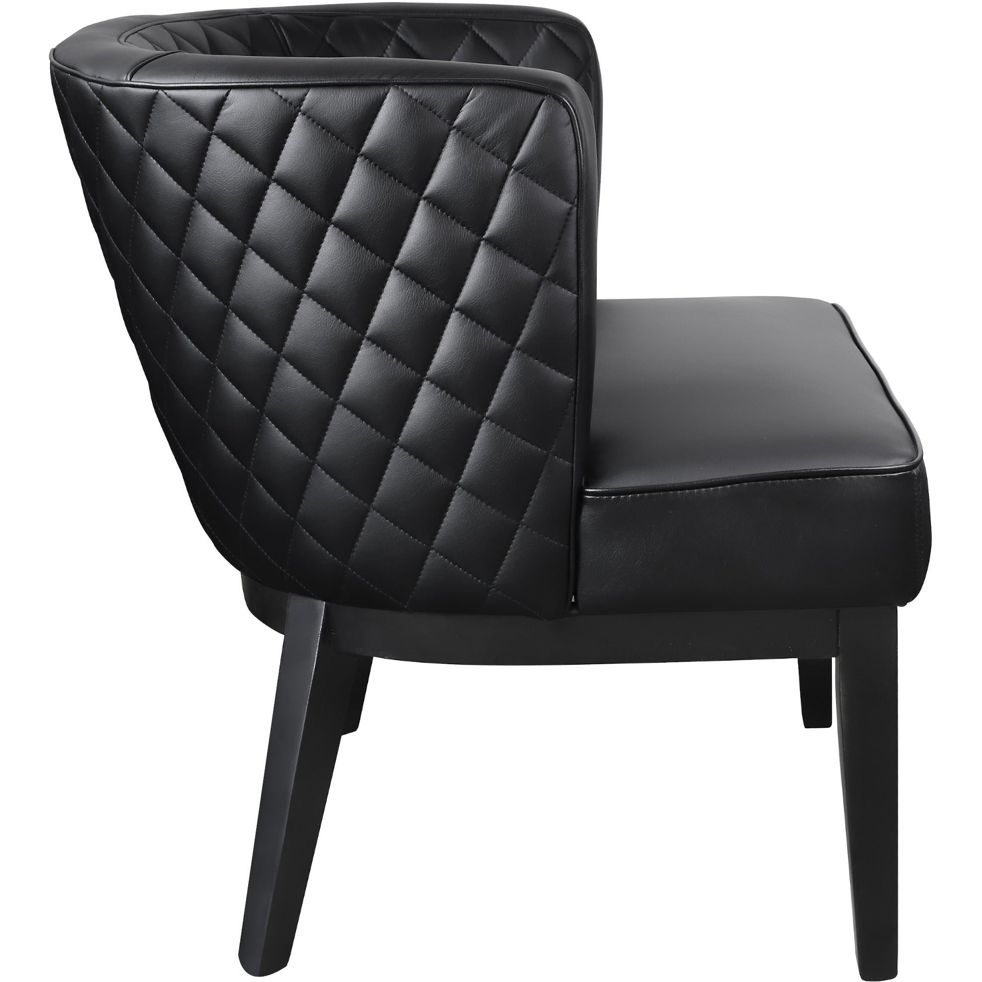 Boss Ava Accent Chair - Black Plush Seat - Black Back - Four-legged Base - 1 Each - 5