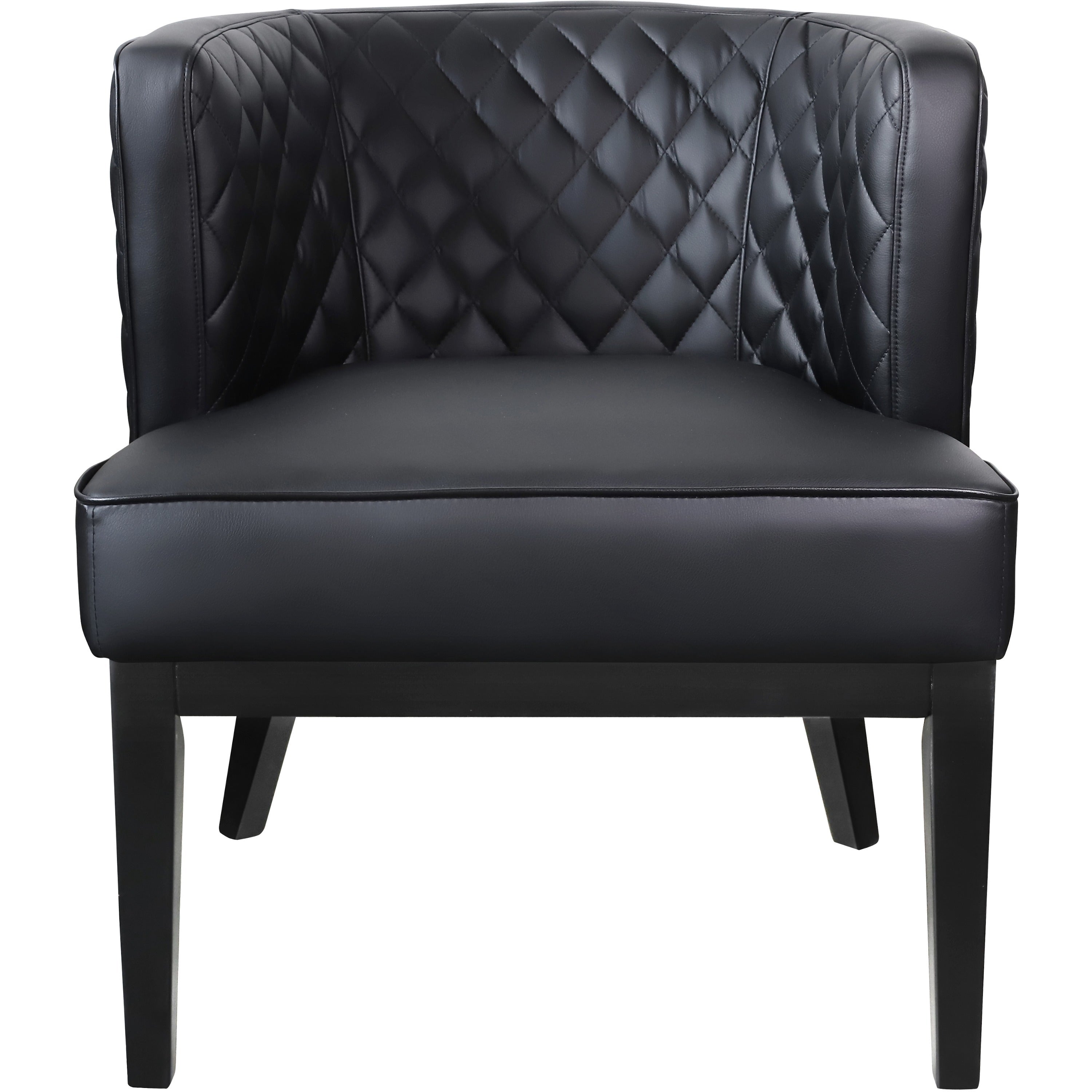 Boss Ava Accent Chair - Black Plush Seat - Black Back - Four-legged Base - 1 Each - 2