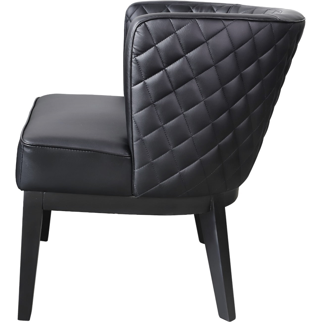 Boss Ava Accent Chair - Black Plush Seat - Black Back - Four-legged Base - 1 Each - 3