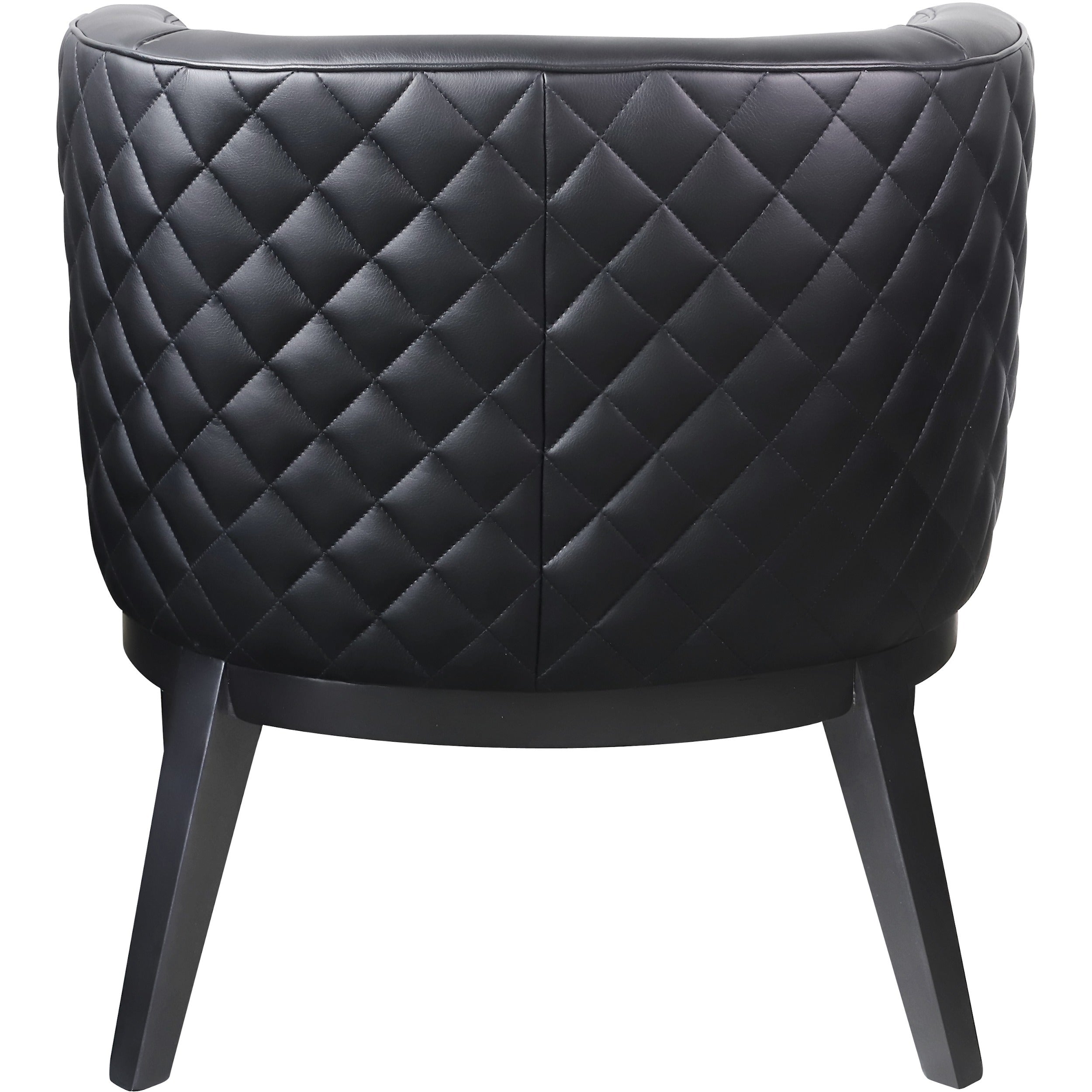 Boss Ava Accent Chair - Black Plush Seat - Black Back - Four-legged Base - 1 Each - 4