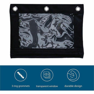 Business Source Binder Pencil Pouch - 10" Height x 7.4" Width - Black - 1 Each