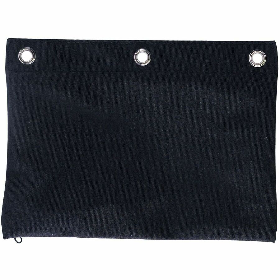 Business Source Binder Pencil Pouch - 10" Height x 7.4" Width - Black - 1 Each