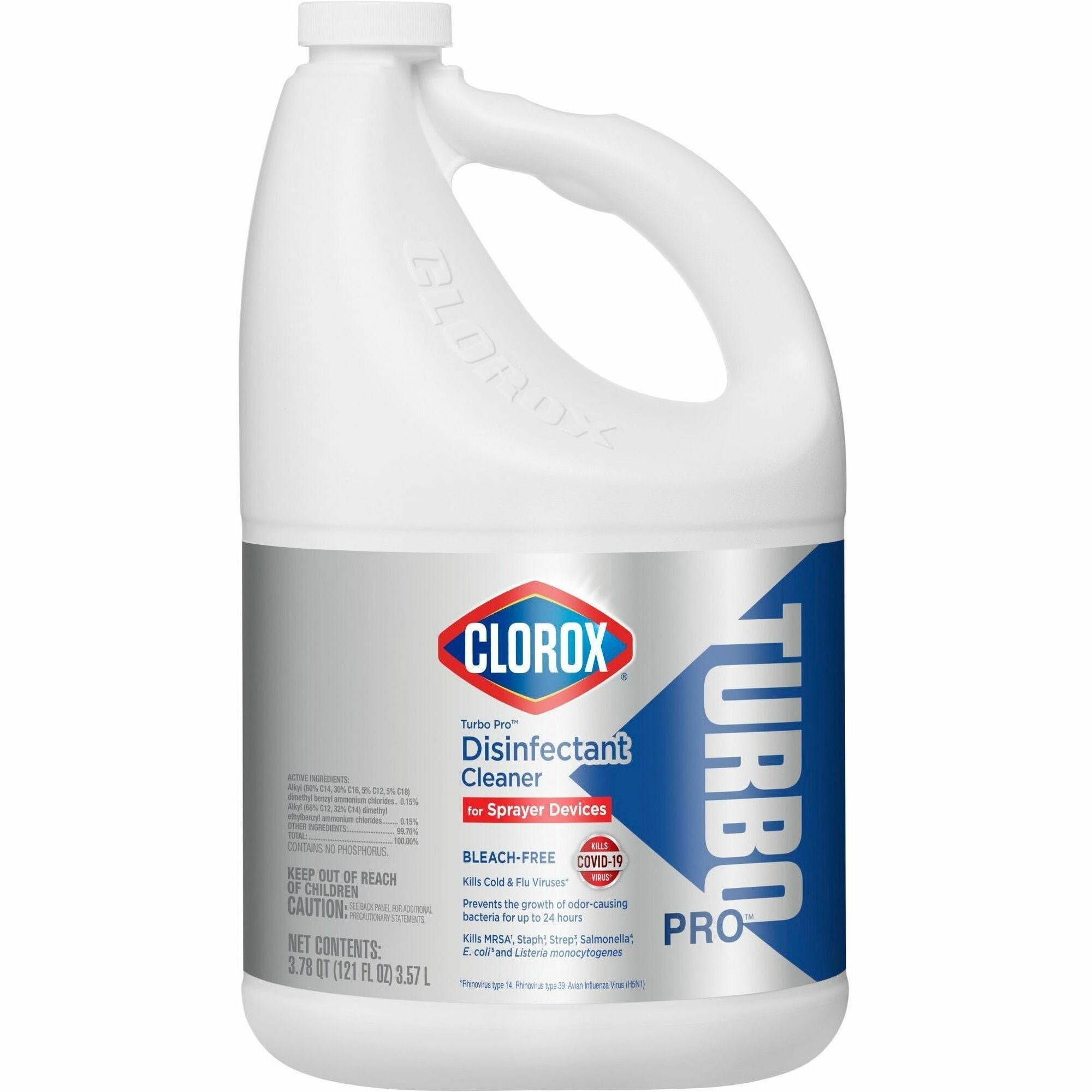Turbo Pro Disinfectant Cleaner for Sprayer Devices, 121 oz Bottle, 3/Carton