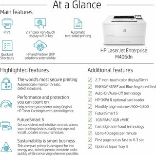 LaserJet Enterprise M406dn Laser Printer