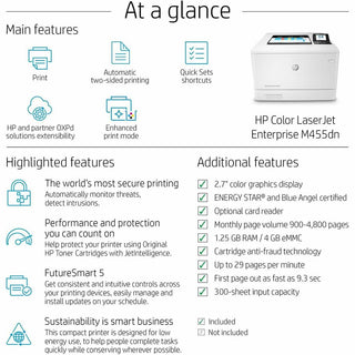 Color LaserJet Enterprise M455dn Laser Printer