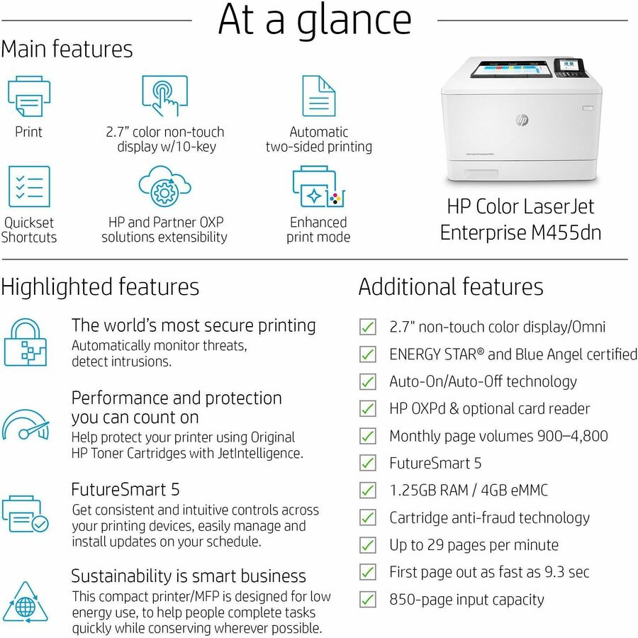 Color LaserJet Enterprise M455dn Laser Printer
