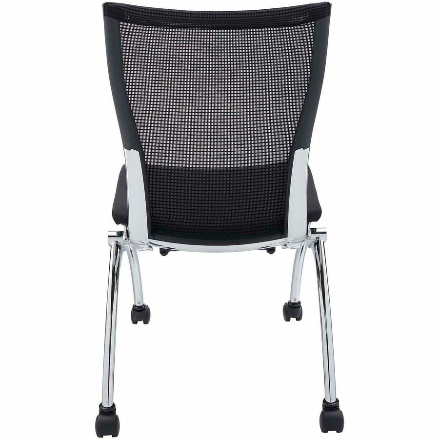Safco Valore High Back Training Chair - Black Foam Seat - Black Back - Steel, Chrome Frame - High Back - Four-legged Base - 2 / Carton