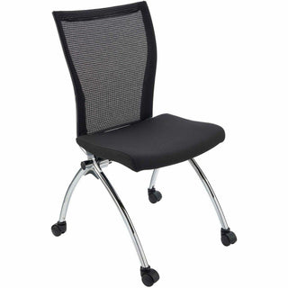 Safco Valore High Back Training Chair - Black Foam Seat - Black Back - Steel, Chrome Frame - High Back - Four-legged Base - 2 / Carton
