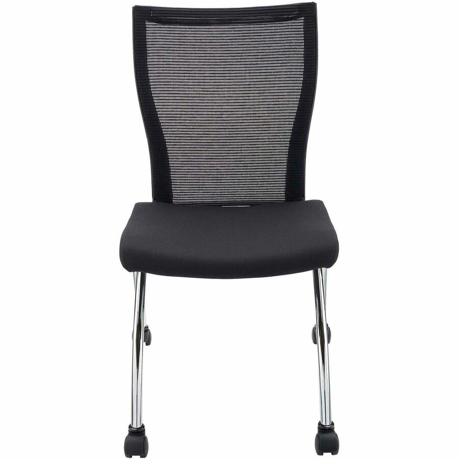 Safco Valore High Back Training Chair - Black Foam Seat - Black Back - Steel, Chrome Frame - High Back - Four-legged Base - 2 / Carton