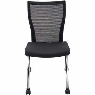 Safco Valore High Back Training Chair - Black Foam Seat - Black Back - Steel, Chrome Frame - High Back - Four-legged Base - 2 / Carton