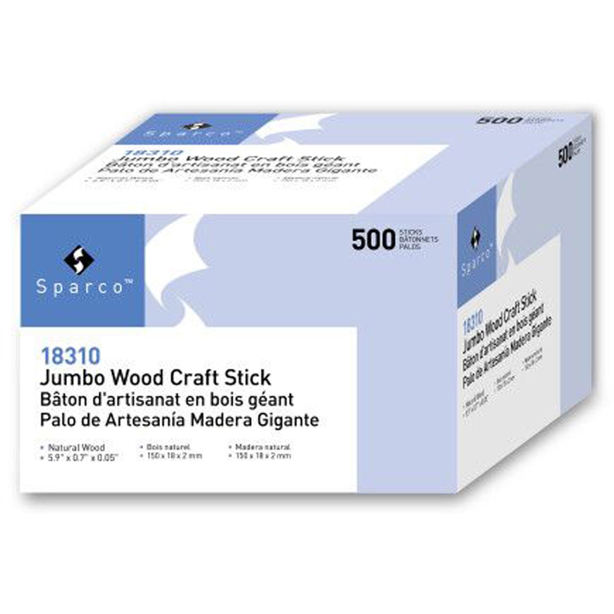 sparco-jumbo-craft-sticks-multipurpose-005height-x-590width-x-070depth-500-box-brown-wood_spr18310 - 1