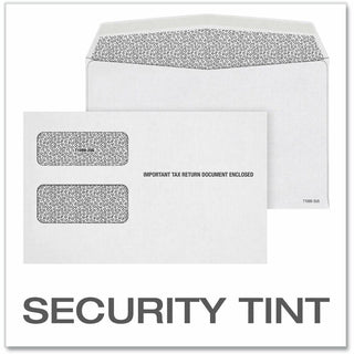 1099 Double Window Envelope, Commercial Flap, Gummed Closure, 5.63 x 9, White, 24/Pack