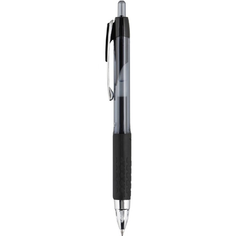 uniball 207 Gel Pen - Ultra Micro Pen Point - Conical Pen Point Style - Refillable - Retractable - Black Gel-based, Pigment-based Ink - Plastic Barrel - Tungsten Carbide, Stainless Steel Tip - 4 / Pack