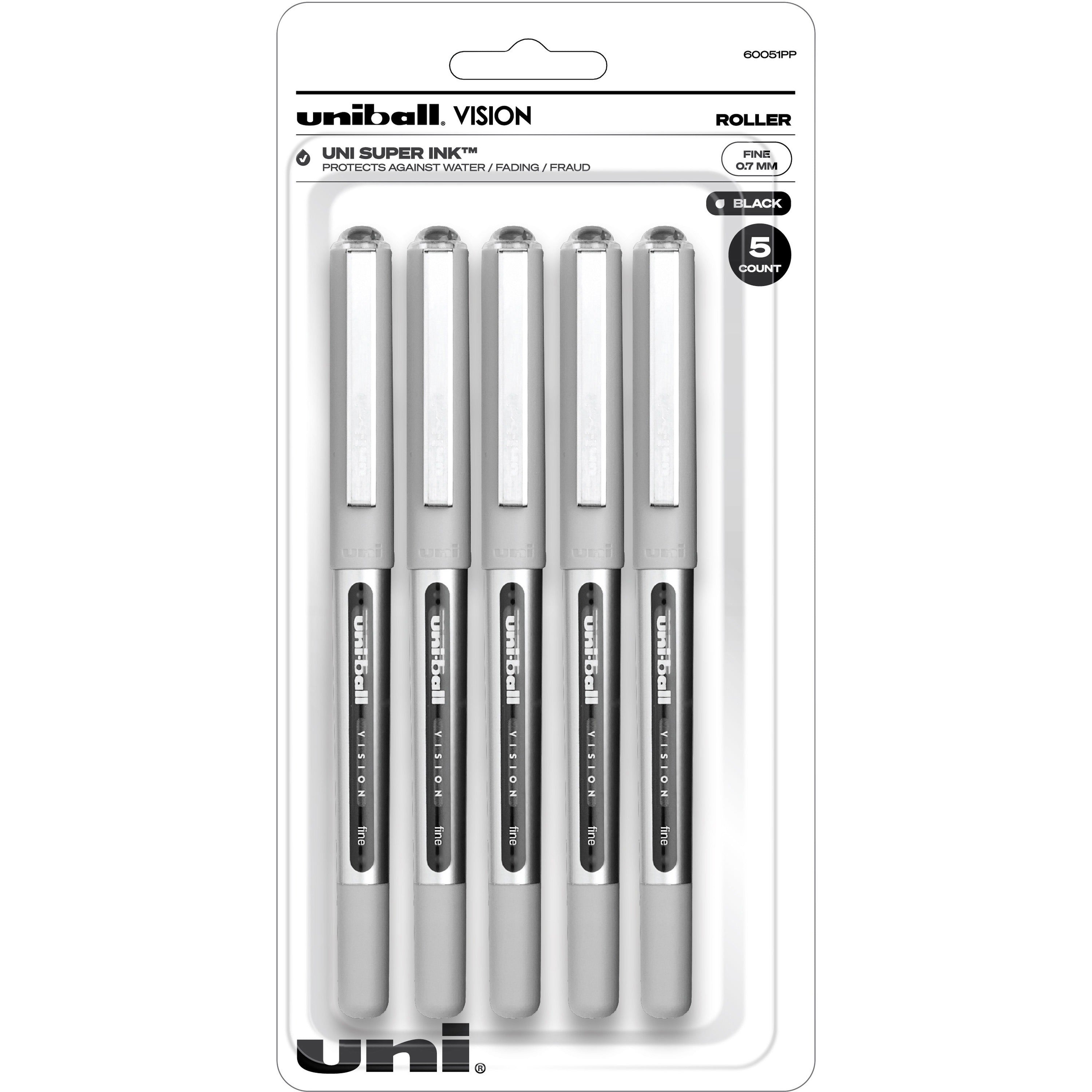 uniball-vision-rollerball-pen-fine-pen-point-07-mm-pen-point-size-black-5-pack_ubc60051pp - 1