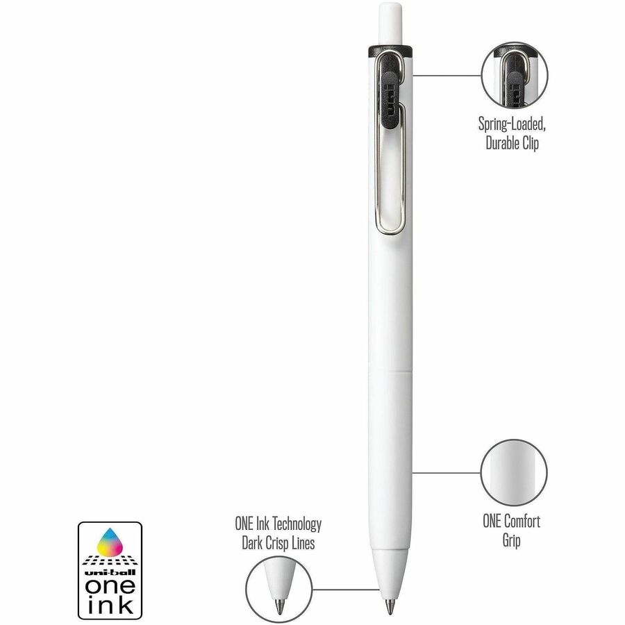 uni ONE Gel Pen - Medium Pen Point - 0.7 mm Pen Point Size - Multi Gel-based Ink - 4 / Pack