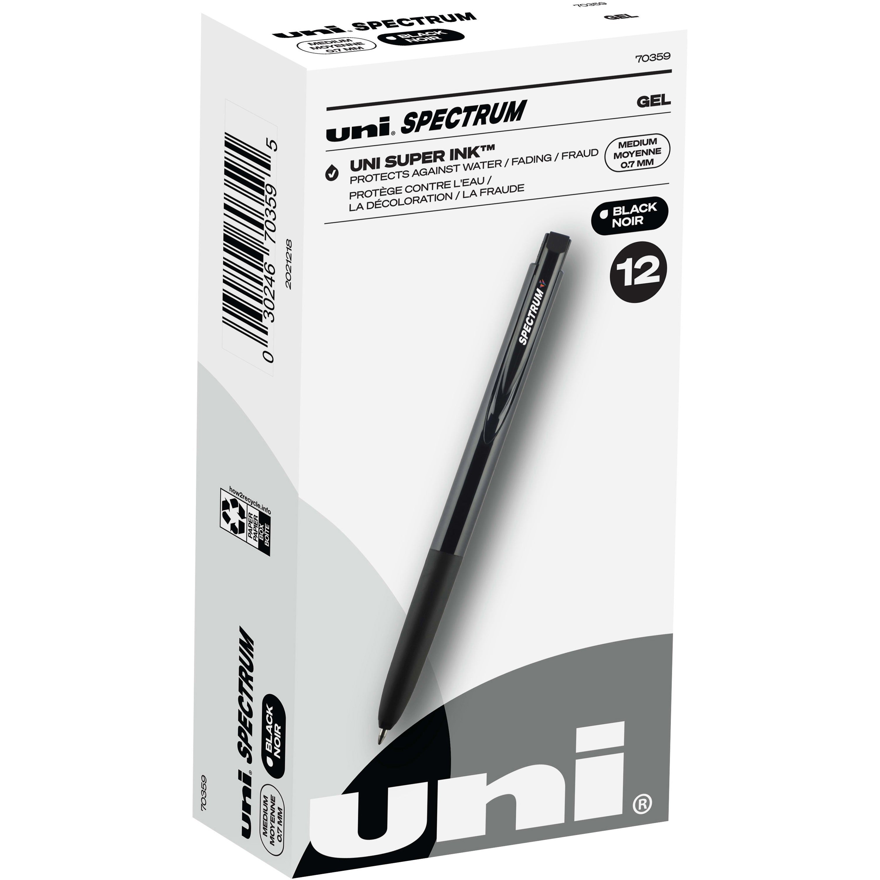 uni-spectrum-gel-pen-medium-pen-point-07-mm-pen-point-size-black-gel-based-ink-1-dozen_ubc70359 - 1