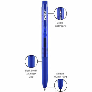 uni Spectrum Gel Pen - Medium Pen Point - 0.7 mm Pen Point Size - Blue Gel-based Ink - 1 Dozen