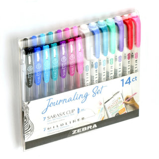 Zebra Journaling Set Mildliner & Sarasa Clip Gel Pen and Highlighter Set - 1 mm Pen Point Size - Bullet, Chisel Marker Point Style - Multi Gel-based Ink - 14 / Pack
