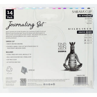 Zebra Journaling Set Mildliner & Sarasa Clip Gel Pen and Highlighter Set - 1 mm Pen Point Size - Bullet, Chisel Marker Point Style - Multi Gel-based Ink - 14 / Pack
