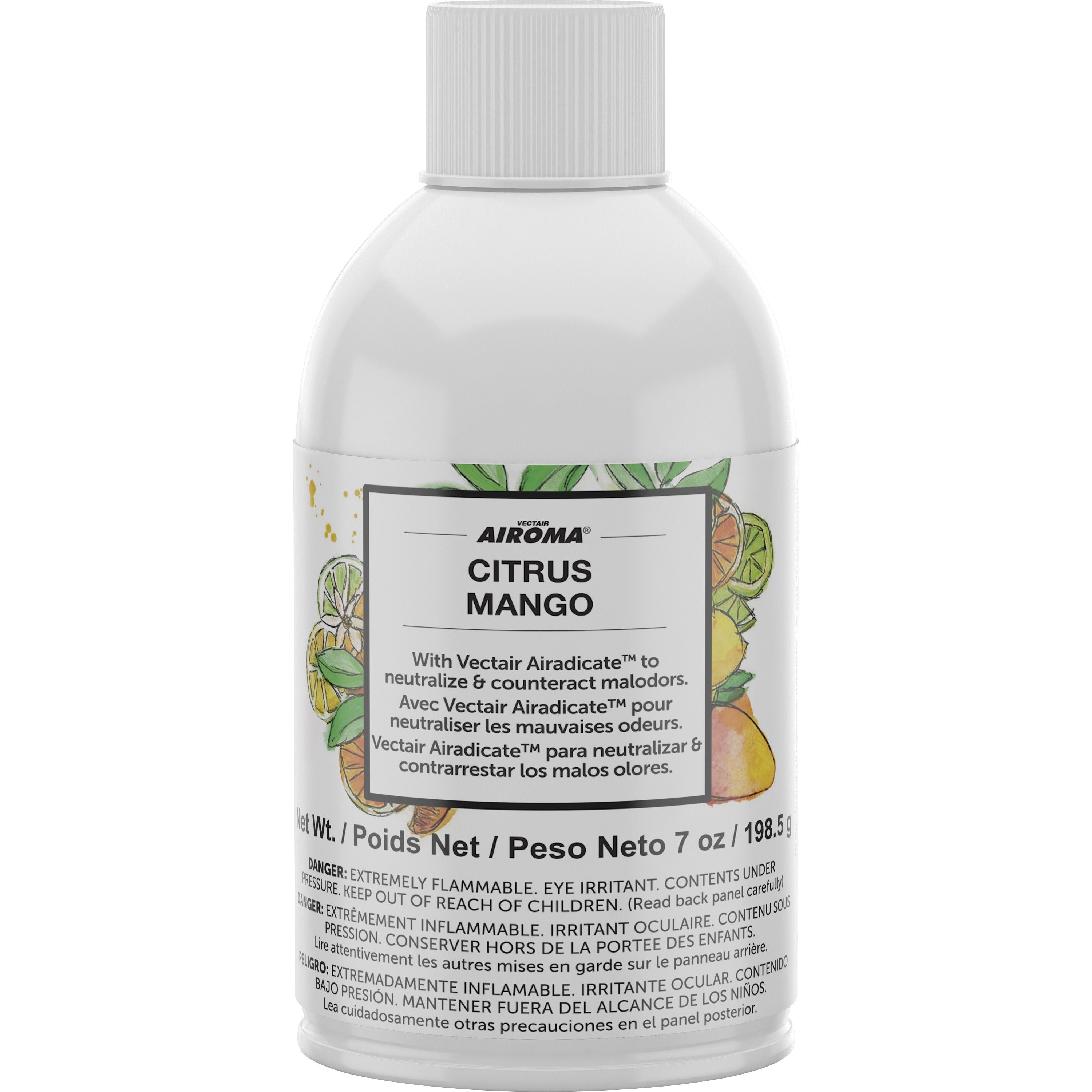 Vectair Systems Airoma Dispenser Fragrance Refill - Aerosol - 6000 ft - Citrus Mango - 60 Day - 12 / Carton - Odor Neutralizer