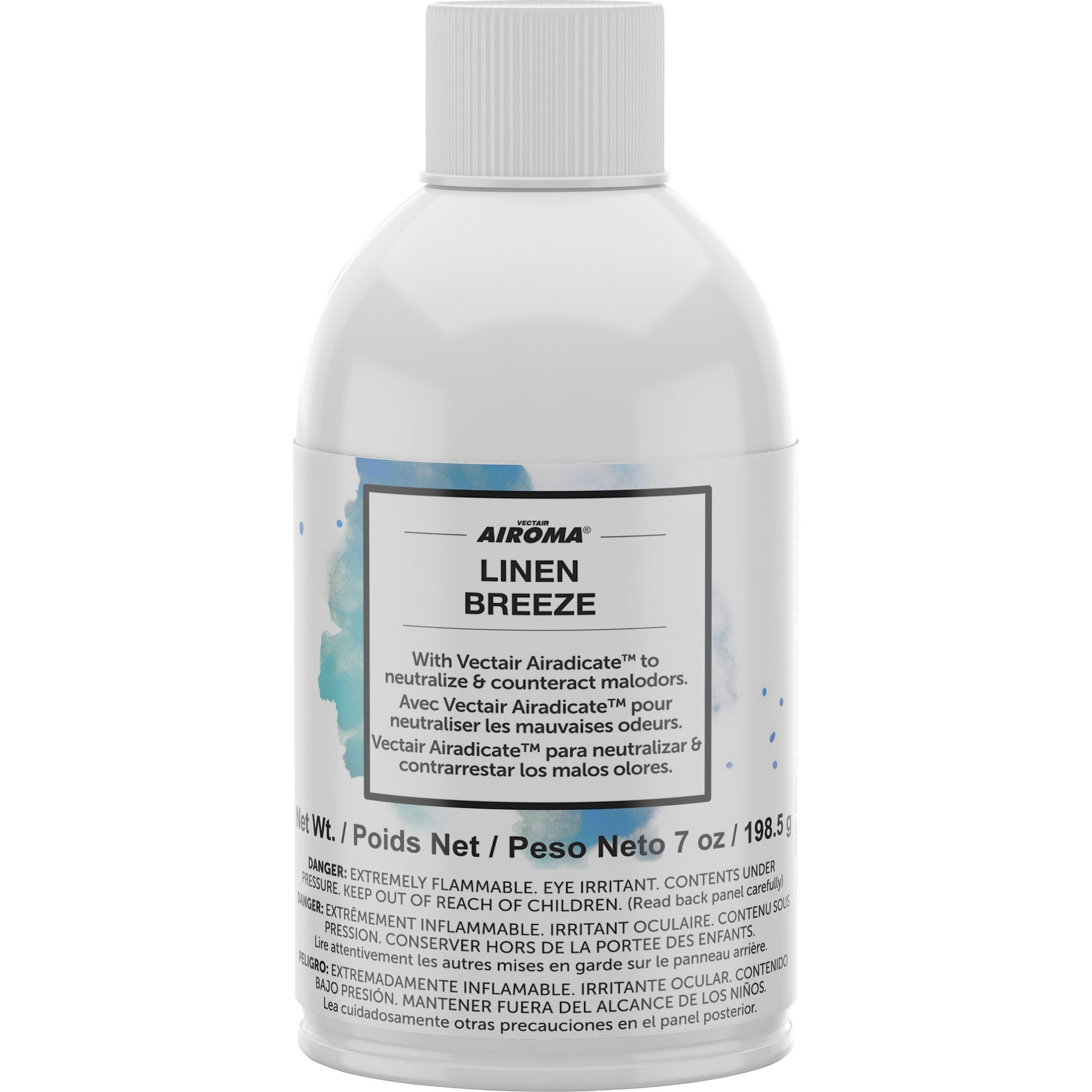 Vectair Systems Airoma Dispenser Fragrance Refill - Aerosol - 6000 ft - Linen Breeze - 60 Day - 12 / Carton - Odor Neutralizer