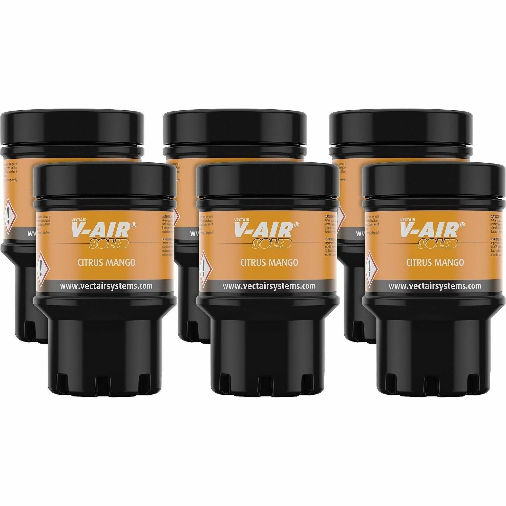 Vectair Systems V-Air MVP Dispenser Fragrance Refill - Spray - 6000 ft - Citrus Mango - 60 Day - 6 / Carton - Odor Neutralizer