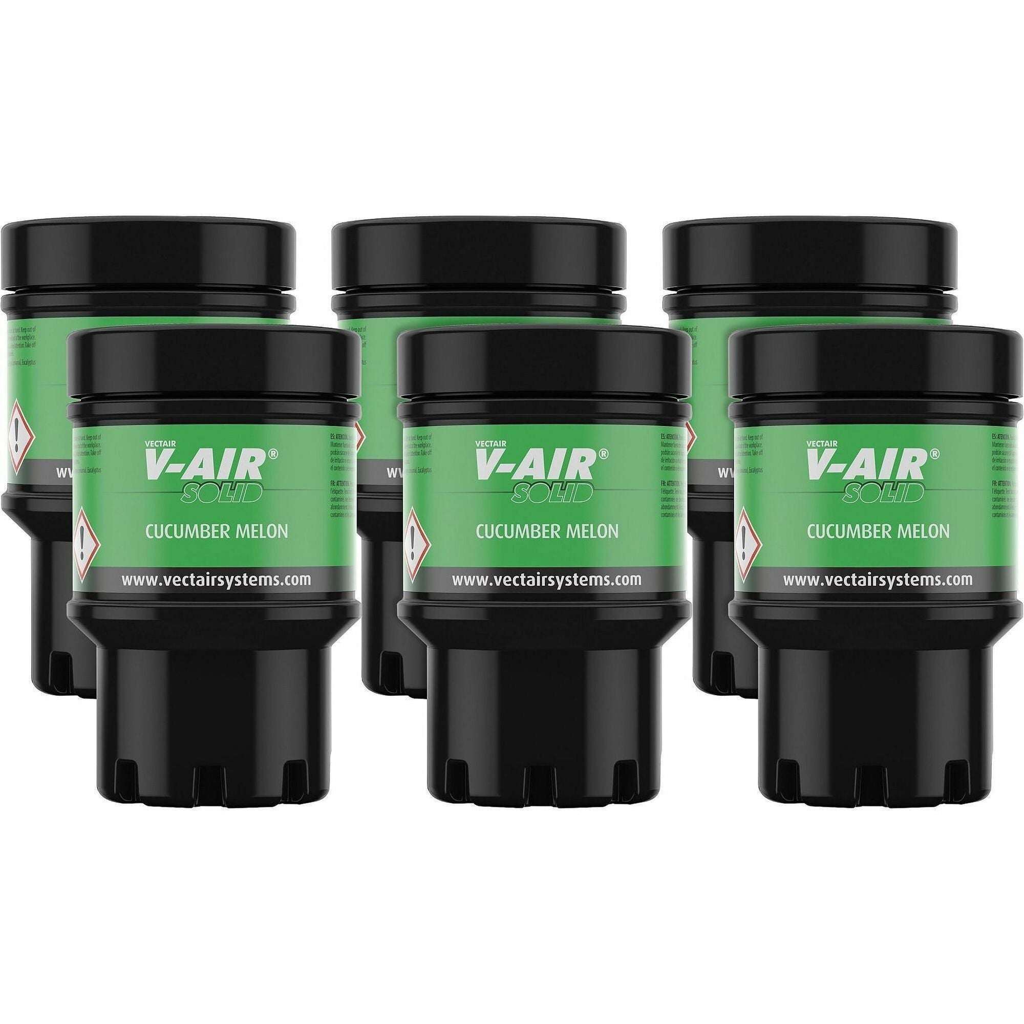 Vectair Systems V-Air MVP Dispenser Fragrance Refill - Spray - 6000 ft - Cucumber Melon - 60 Day - 6 / Carton - Odor Neutralizer