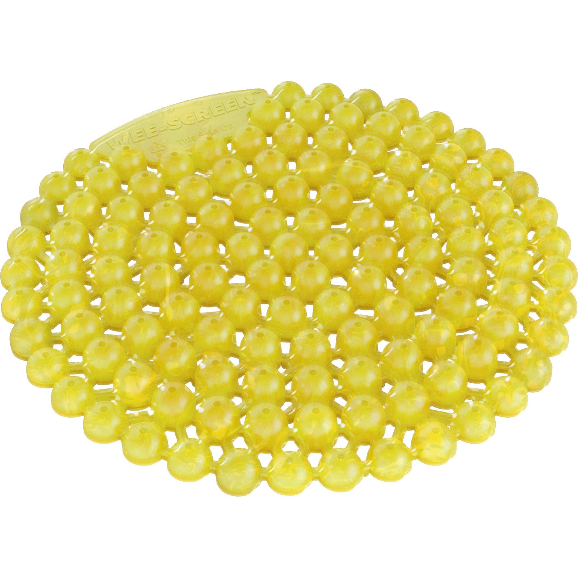 Vectair Systems Wee-Screen Urinal Screen - Lasts upto 30 Days - Splash Resistant, Flexible, Recyclable - 10 / Carton - Yellow