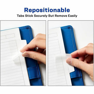 Avery Ultra Tabs Repositionable Multi-Use Tabs - 24 Tab(s) - 8 Tab(s)/Set - Clear Film, White Paper Tab(s) - 3