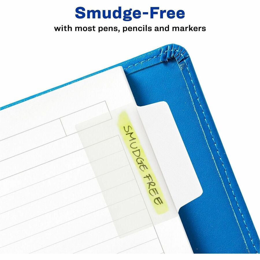 Avery Ultra Tabs Repositionable Multi-Use Tabs - 24 Tab(s) - 8 Tab(s)/Set - Clear Film, White Paper Tab(s) - 3