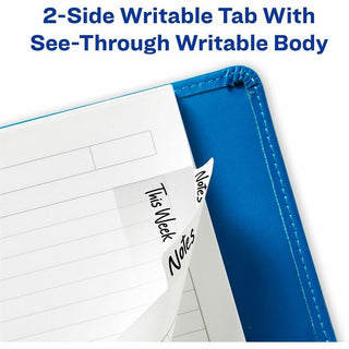 Avery Ultra Tabs Repositionable Multi-Use Tabs - 24 Tab(s) - 8 Tab(s)/Set - Clear Film, White Paper Tab(s) - 3